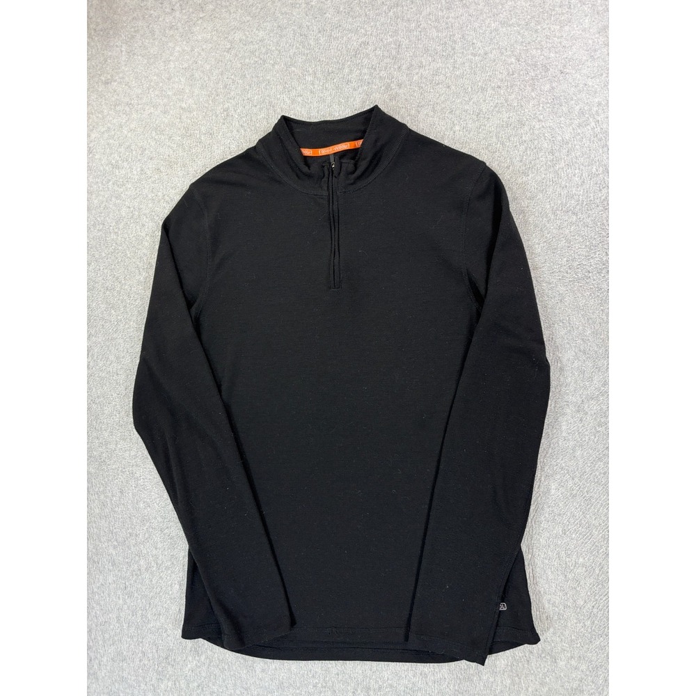 Omni Wool 1/4‎ Zip Polyester/Wool Base Layer Pullover (Men's XL) Black